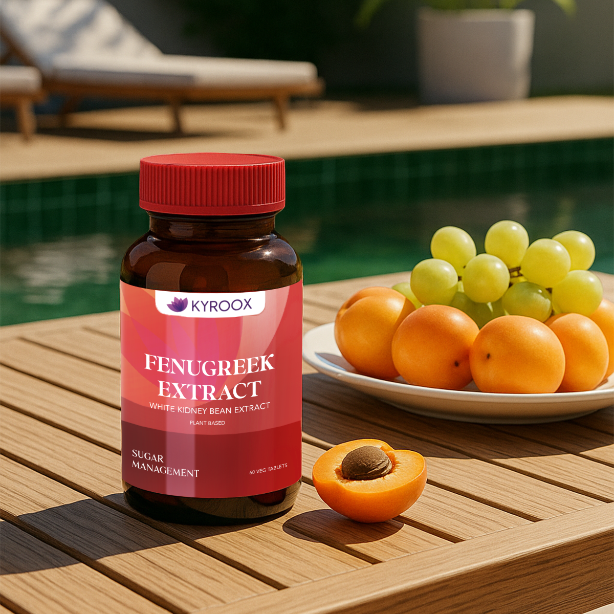 Kyroox GlucoBliss Plus Fenugreek & WKB Extract Blood Sugar & Weight Management _ Pure Fenugreek Extract 3X Saponins + White Kidney Bean Extract Carb Blocker - 60 Veg Capsules